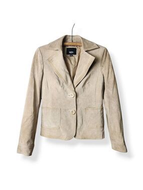 Vintage Mossimo Tan Leather Suede Blazer Jacket Small